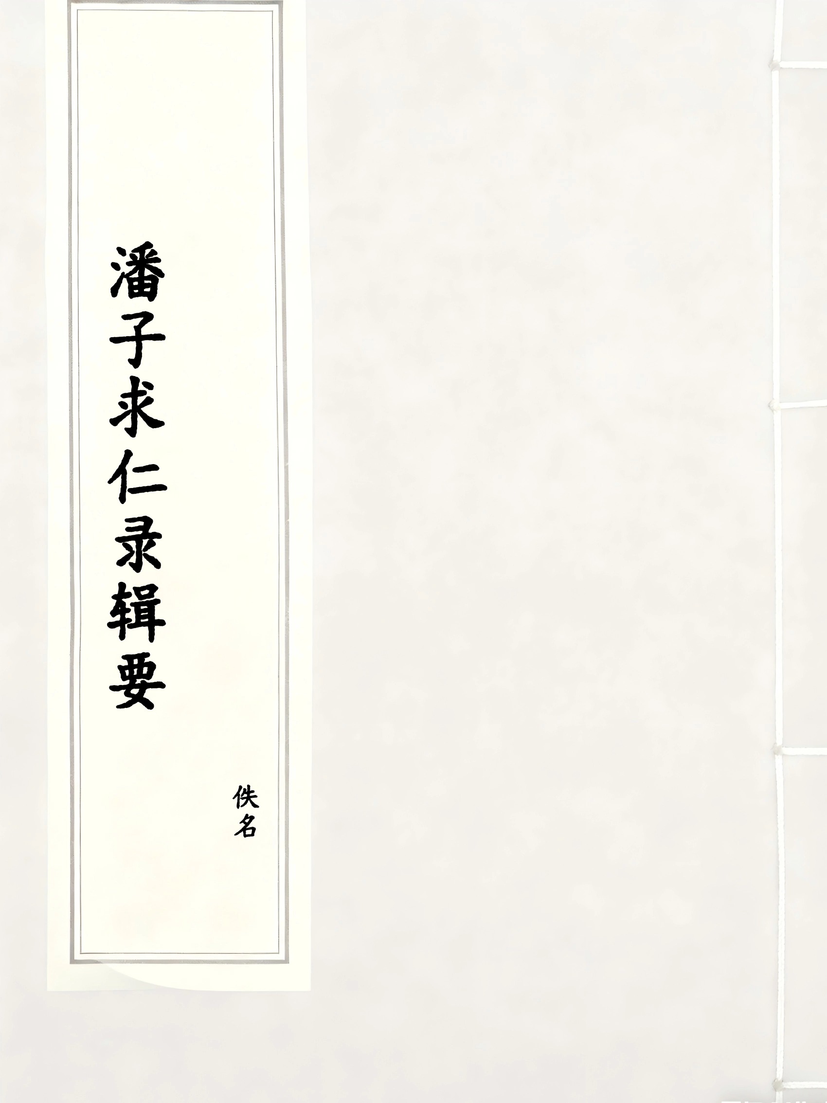 潘子求仁录辑要