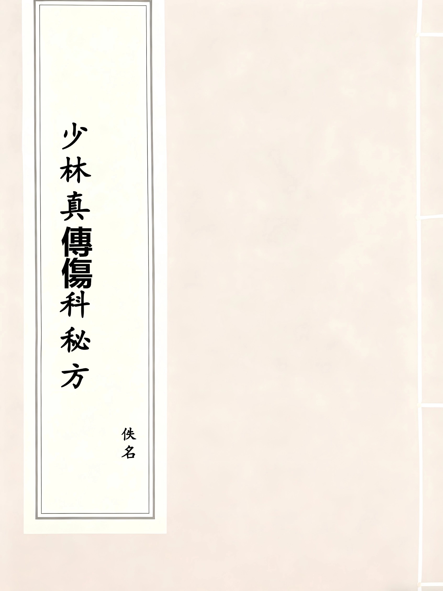 少林真傳傷科秘方